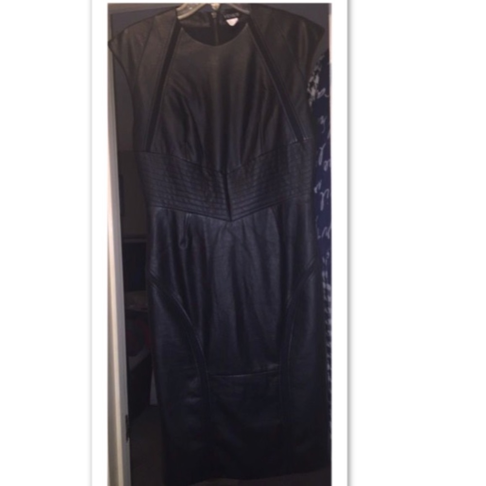 Pleather fitted dress NWOT